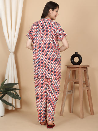 Retro Rhythm Pyjama Set - White Cream