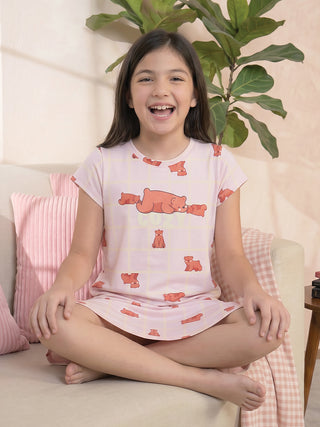 CottonEase™ Bear Friends Nightdress - Fairy Pink