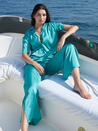 Aurora Flow Cropped Wide Leg Pyjama Set