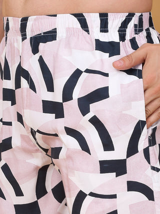 Artistic Abstract Button Down Shorts Set