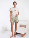 TruCotton™ Checkered Shorts Set - Cloud Cream