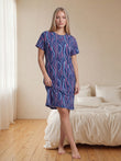 TruCotton™ Abstract Flow Nightdress - Iconic Navy