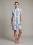 TruCotton™ Botanical Round Neck Nightdress - Light Grey