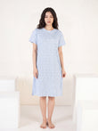 TruCotton™ Blue Geometric Nightdress - Blue