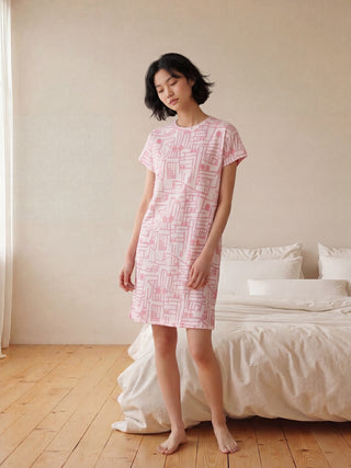 TruCotton™ Pink Geometric Nightdress