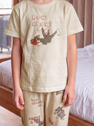 CottonEase™ Tom & Jerry How About No Pyjama Set - Swan White