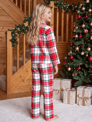 Holiday Plaid Pyjama Set - Bright Red