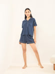 Simply Lazy Piping Shorts Set - Iconic Navy