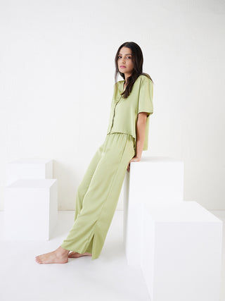 Aurora Flow Cropped Wide Leg Pyjama Set