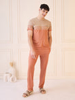 UltraLuxe™ Vivid Stripe Pyjama Set - Apricot