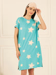 Starry Times Nightdress - Aqua