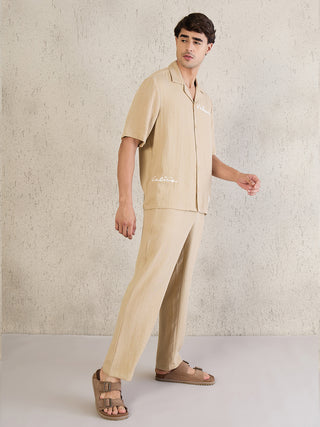 Signature Embroidered Button Down Pyjama Set