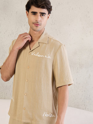 Signature Embroidered Button Down Pyjama Set