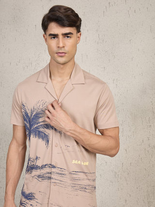 UltraLuxe<sup>TM</sup> Sea Land Print Button Down Shorts Set