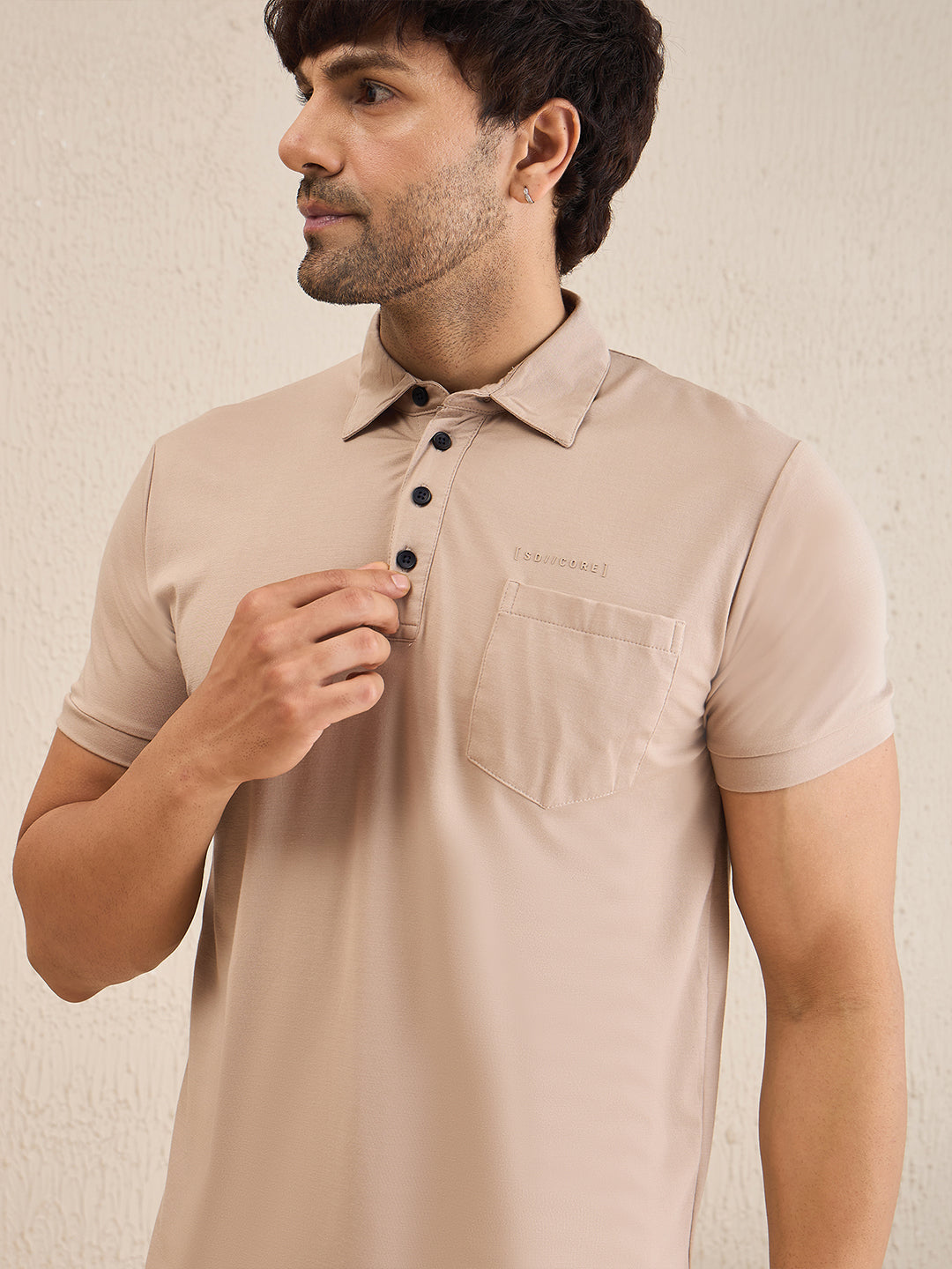 Buy Sweet Dreams Polo Ease Beige Ultra Luxe Pyjama Set for Men