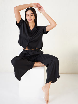 Aurora Flow Cropped Wide Leg Pyjama Set