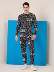 Celine Script Pyjama Set - Black