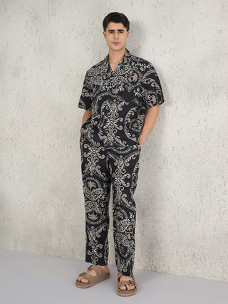 Ornate Scroll Button Down Pyjama Set