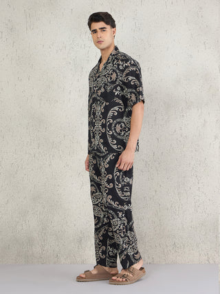 Ornate Scroll Button Down Pyjama Set