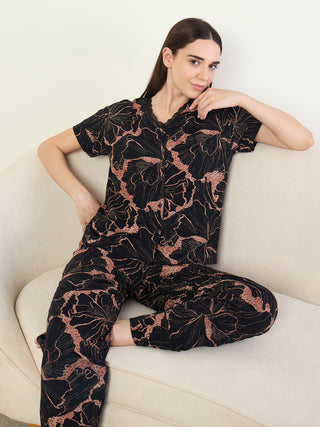 Graphic Floral Pyjama Set