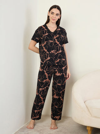 Graphic Floral Pyjama Set