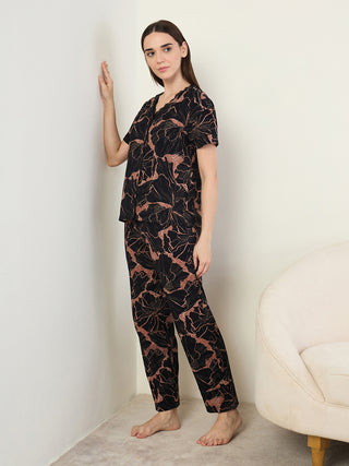 Graphic Floral Pyjama Set