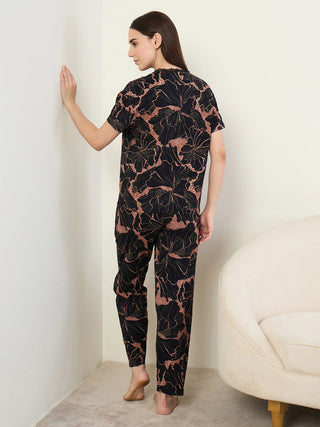 Graphic Floral Pyjama Set