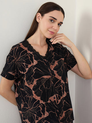 Graphic Floral Pyjama Set