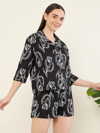 Abstract Bloom Shorts Set