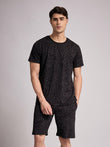 Abstract Line Co-ord Set - Black