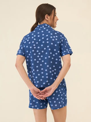 Playful Polka Dot Piping Short Set