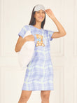 SoftCloud™ Teddy Plaid Nightdress - Blue