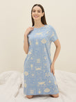 BambooSoft™ Blue Motif Nightdress - Blue