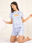 SoftCloud™ Plaid Bears Shorts Set - Blue