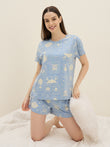 BambooSoft™ Coastal Motif Shorts Set - Blue