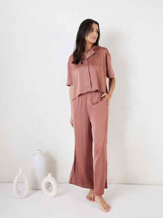 Aurora Flow Cropped Wide Leg Pyjama Set