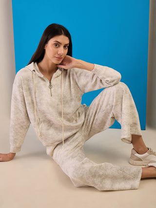 Cloud Knit Hooded Wide Leg Coord Set