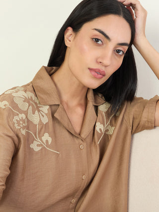 Embroidered Floral Palazzo Set