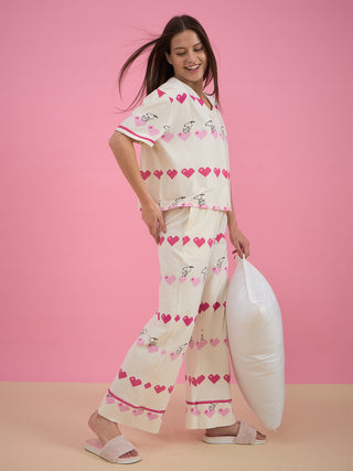 Snoopy Pixel Love Wide Pyjama Set
