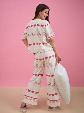 Snoopy Pixel Love Wide Pyjama Set