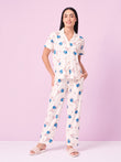 SoftCloud™ Whimsical Bunny Button Down Pyjama Set - Cream