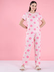 Glow Star Round Neck Pyjama Set - Cream