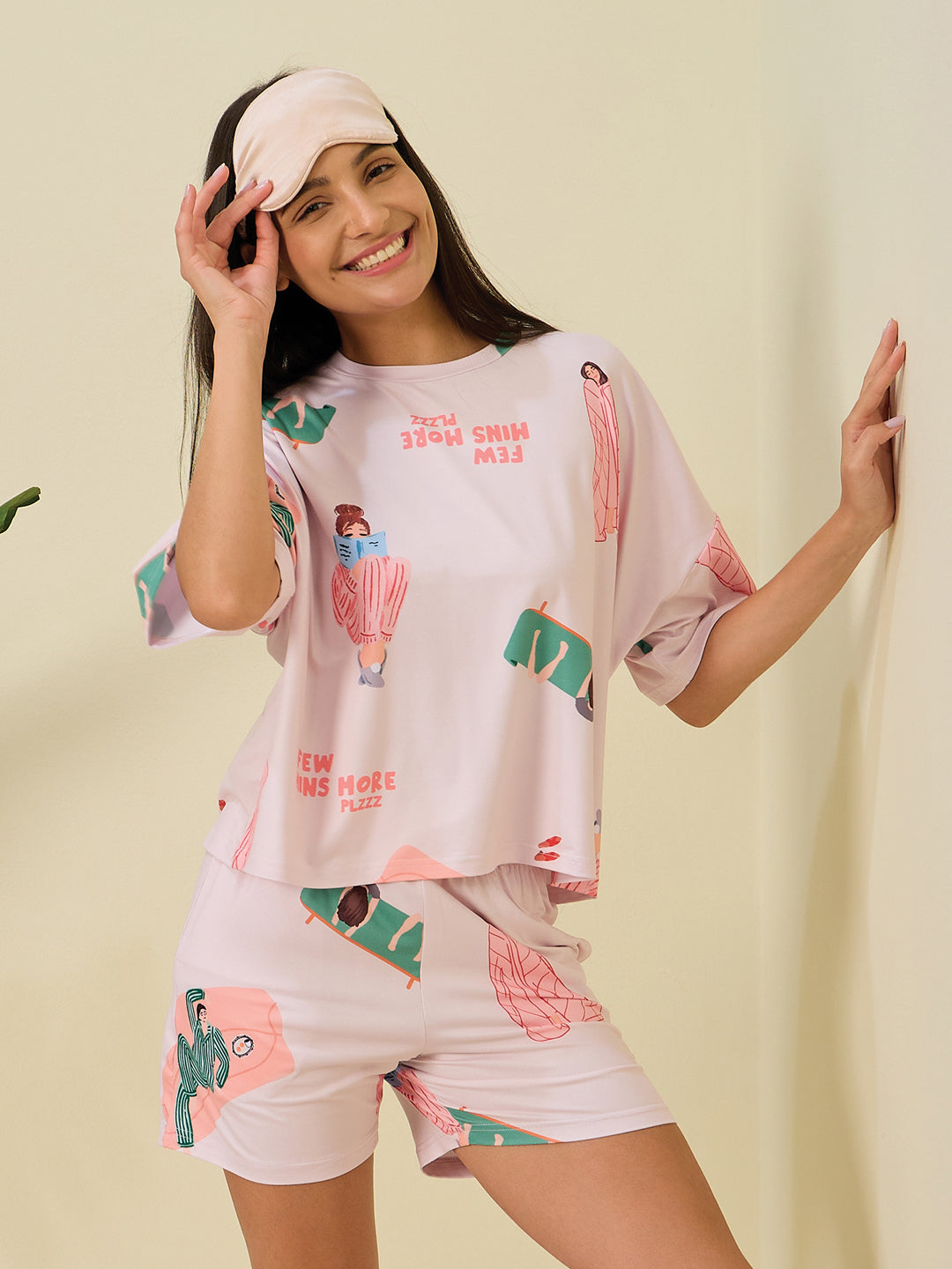 Buy Sweet Dreams Slumber More Cream Cloud Soft Shorts Set For Women