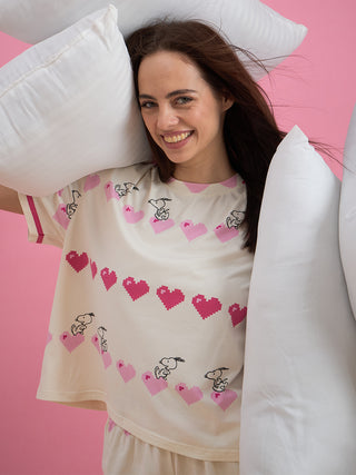 Snoopy Pixel Love Shorts Set
