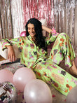 SilkLike™ Playful Pups Button Down Wide Leg Pyjama Set - Dogs Aop