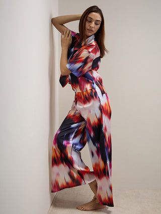 Aurora Flow Cropped Wide Leg Pyjama Set
