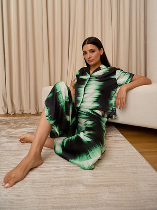 Aurora Flow Cropped Wide Leg Pyjama Set
