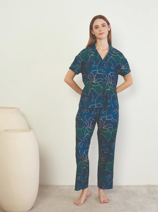 SoftCloud<sup>TM</sup> Twilight Bloom Button Down Pyjama Set