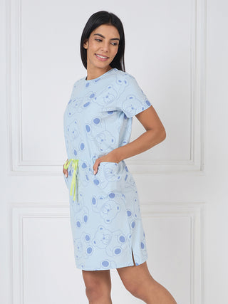 Teddy Bear Drawstring Nightdress