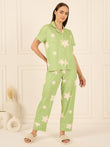 Starry Button Down Pyjama Set - Green